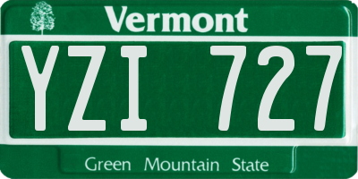 VT license plate YZI727