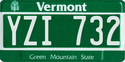 VT license plate YZI732