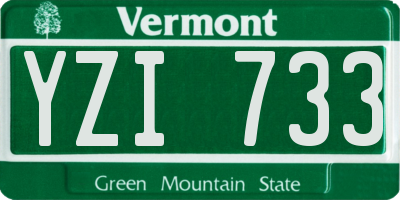 VT license plate YZI733