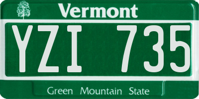 VT license plate YZI735