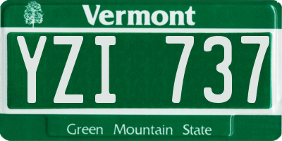 VT license plate YZI737