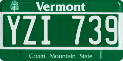 VT license plate YZI739