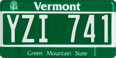 VT license plate YZI741