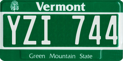 VT license plate YZI744