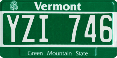 VT license plate YZI746