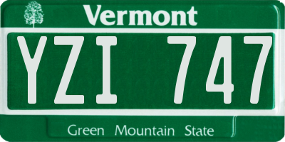 VT license plate YZI747