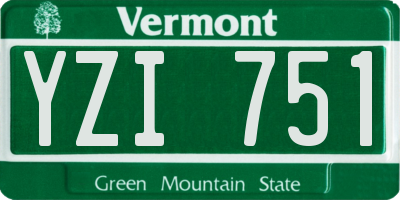 VT license plate YZI751