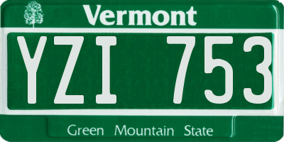 VT license plate YZI753