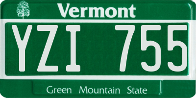 VT license plate YZI755