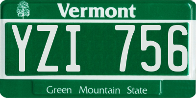 VT license plate YZI756
