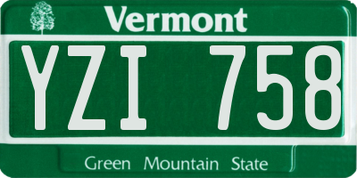 VT license plate YZI758