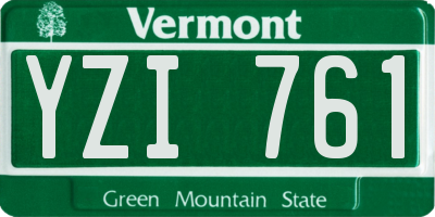 VT license plate YZI761