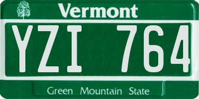 VT license plate YZI764