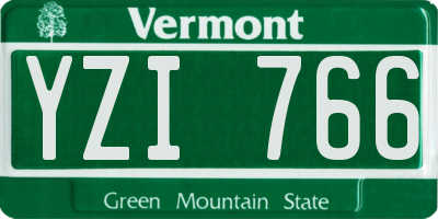 VT license plate YZI766