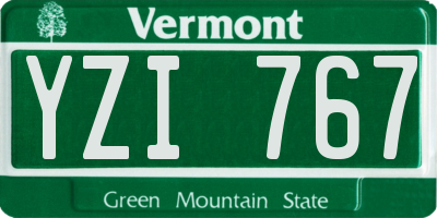 VT license plate YZI767