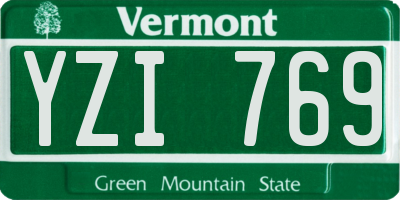 VT license plate YZI769