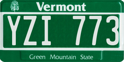 VT license plate YZI773