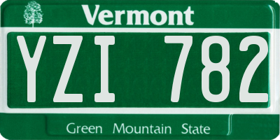 VT license plate YZI782