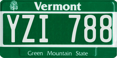 VT license plate YZI788