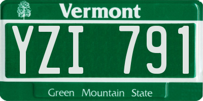 VT license plate YZI791