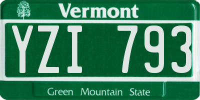 VT license plate YZI793