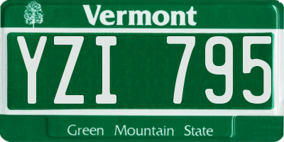 VT license plate YZI795