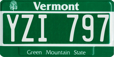 VT license plate YZI797