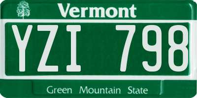 VT license plate YZI798