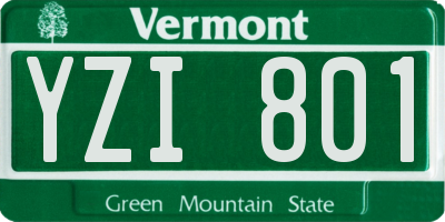 VT license plate YZI801