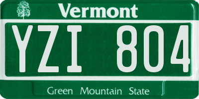 VT license plate YZI804
