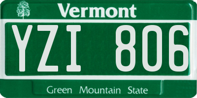 VT license plate YZI806