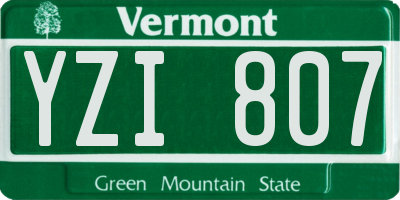 VT license plate YZI807