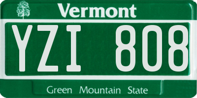 VT license plate YZI808