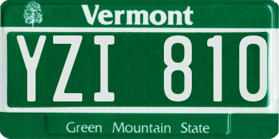 VT license plate YZI810
