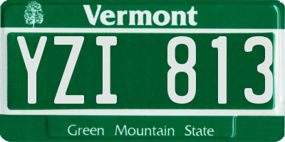 VT license plate YZI813