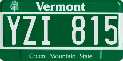 VT license plate YZI815