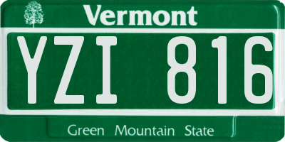 VT license plate YZI816