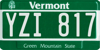 VT license plate YZI817