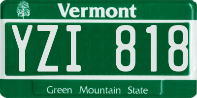 VT license plate YZI818