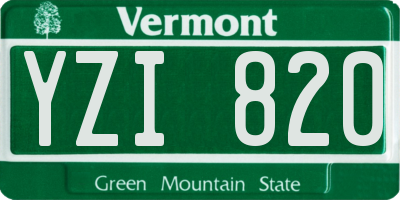 VT license plate YZI820