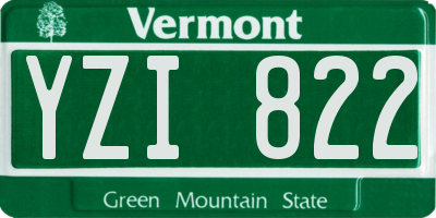 VT license plate YZI822