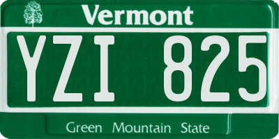 VT license plate YZI825