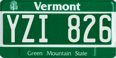 VT license plate YZI826