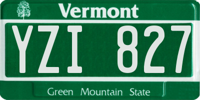 VT license plate YZI827
