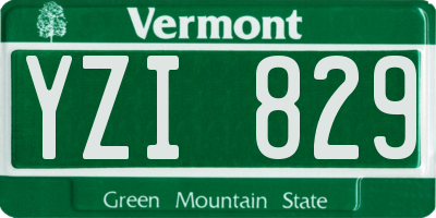 VT license plate YZI829