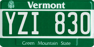 VT license plate YZI830
