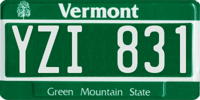 VT license plate YZI831