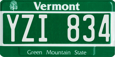 VT license plate YZI834