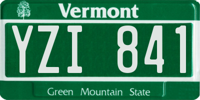 VT license plate YZI841