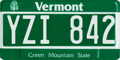 VT license plate YZI842